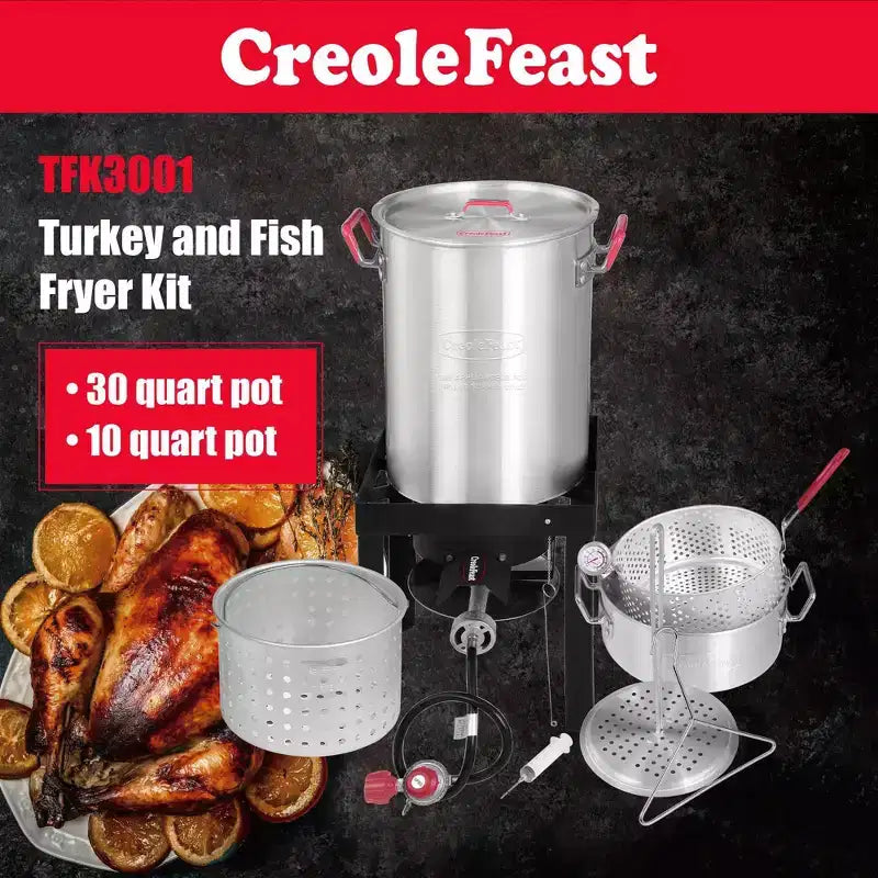 Friteuse à dinde en aluminium de 30 pintes
