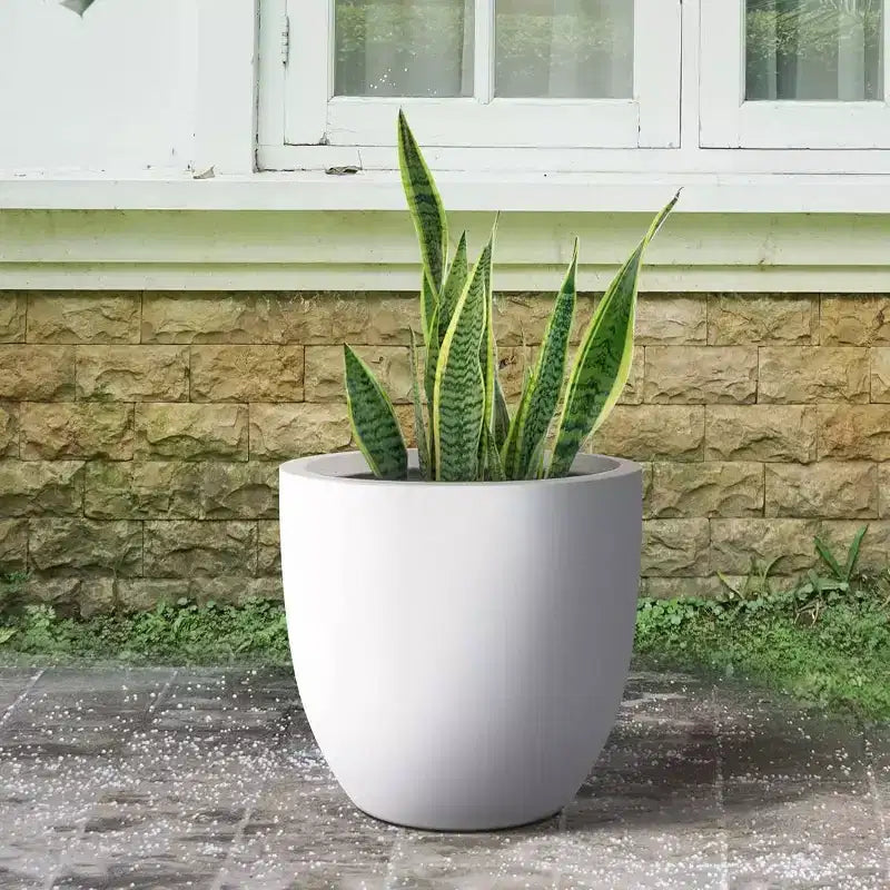 Jardinière extérieure en béton pour jardin Blanc craie 53 x 53 x 51 cm