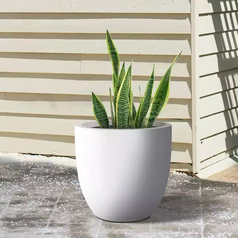 Jardinière extérieure en béton pour jardin Blanc craie 53 x 53 x 51 cm