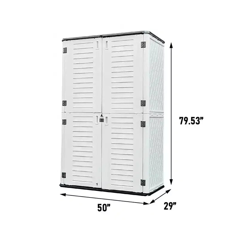 Boîte de rangement verticale de terrasse beige