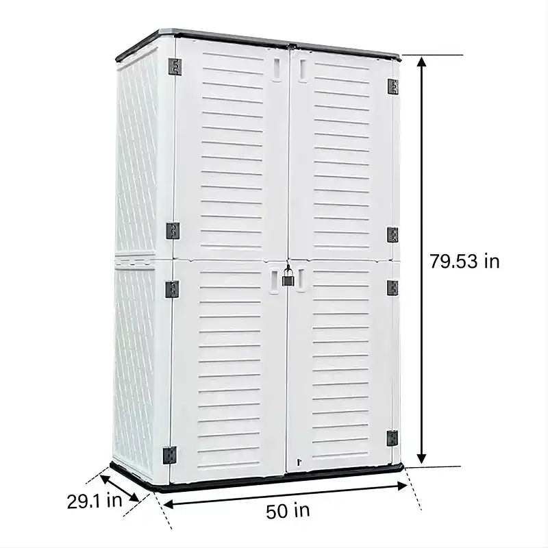 Boîte de rangement verticale de terrasse beige