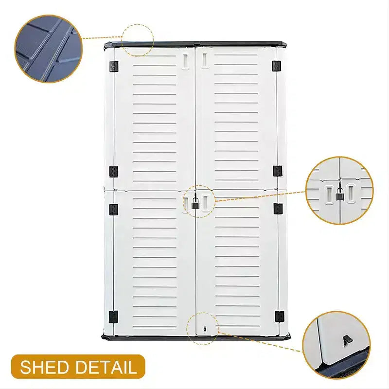 Boîte de rangement verticale de terrasse beige