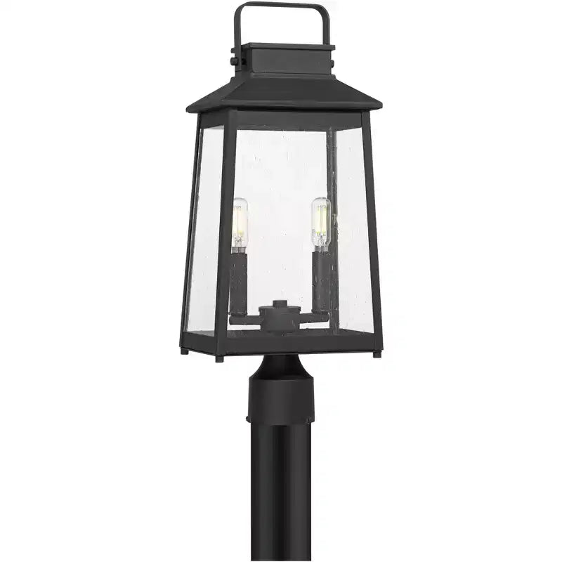 John Timberland Jubliee 20 1/4 High Modern Outdoor Post Light Fixture Pole Porch House Exterior 2-Light Weatherproof Black Metal Clear Glass Shade