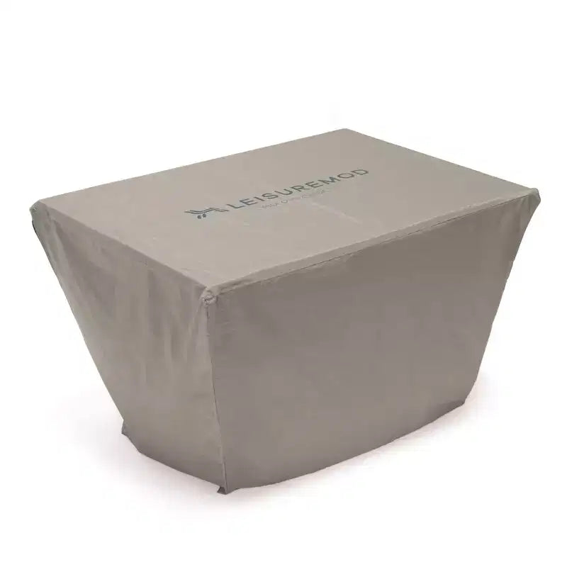 LeisureMod Chelsea 600D Fabric Rectangle Fire Pit Table Cover  Waterproof, UV-Resistant, All-Weather Protection for Outdoor Patio, Deck, or Porch
