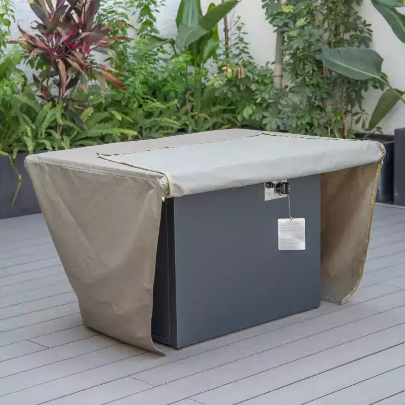 Housse de table foyer rectangulaire en tissu 600D, imperméable, résistante aux UV, protection toutes saisons pour patio extérieur, terrasse ou porche