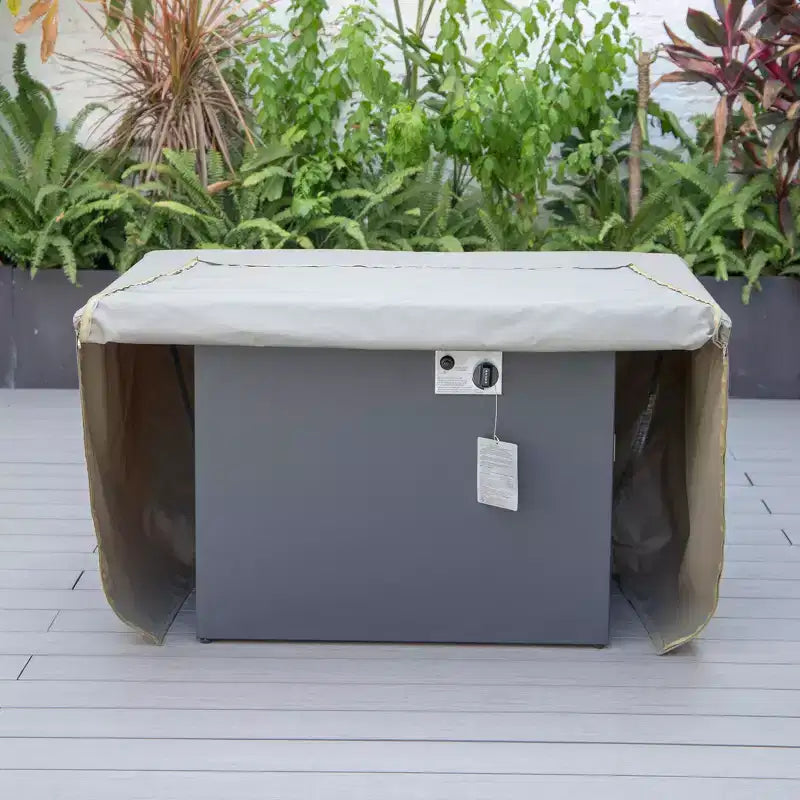 Housse de table foyer rectangulaire en tissu 600D, imperméable, résistante aux UV, protection toutes saisons pour patio extérieur, terrasse ou porche