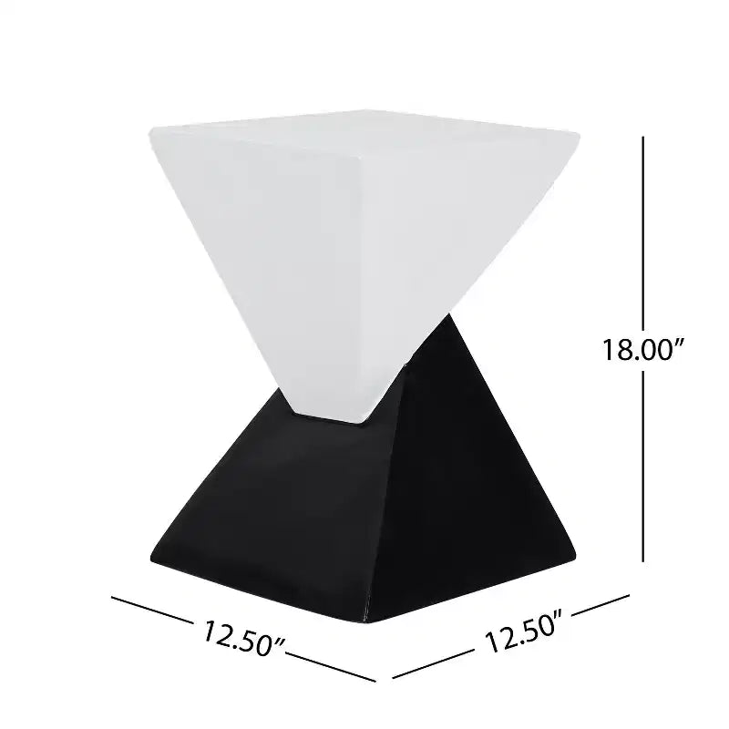 Table d'appoint géométrique en béton léger, pour l'intérieur et l'extérieur