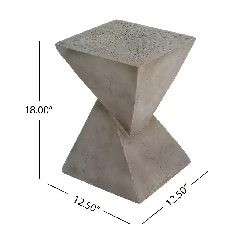 Table d'appoint géométrique en béton léger, pour l'intérieur et l'extérieur