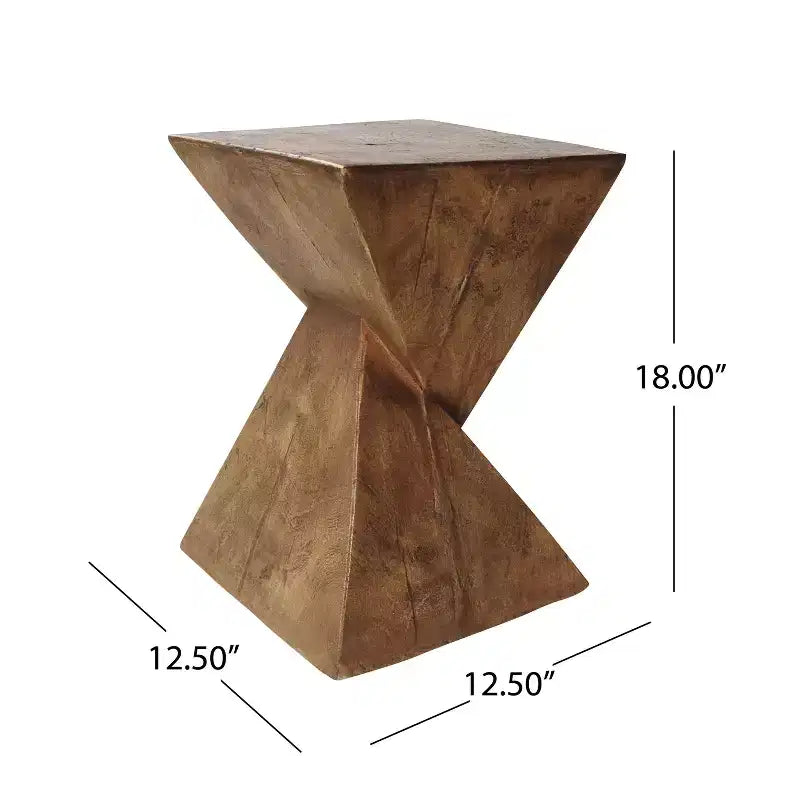Table d'appoint géométrique en béton léger, pour l'intérieur et l'extérieur