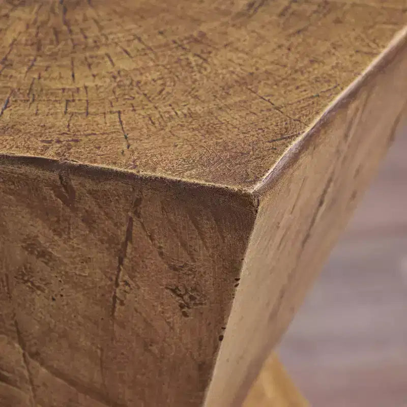 Table d'appoint géométrique en béton léger, pour l'intérieur et l'extérieur