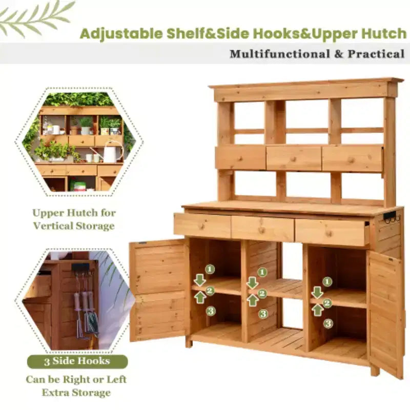 62 Portable Wood Greenhouse-Adjustable Shelves & Wheels for Indoor/Outdoor Use