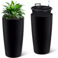 30 Inch Tall Plant Pots Set of 2, Self Watering Pots with Drain Holes, Water Level Monitor & Inner Bucket, Planters for Patio, Balcony, Living Room