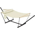 GustoWave Double Hammock with Stand and Pillow - 450 Lbs Capacity Heavy Duty Hammock, Large Outdoor Hammock for Patio Backyard Poolside