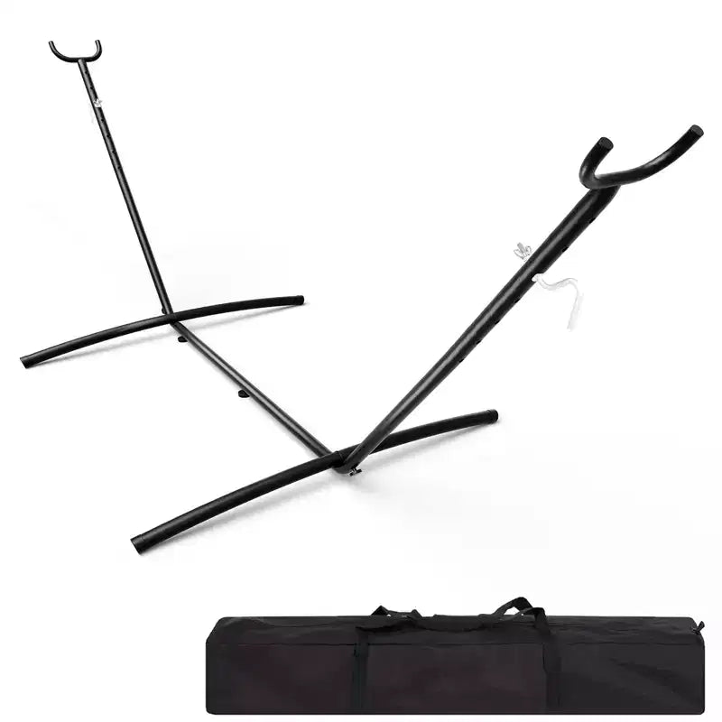 GustoWave 9FT Hammock Stand with Carrying Bag, Heavy Duty Adjustable Steel Hammock, 450-Pound Capacity, Black