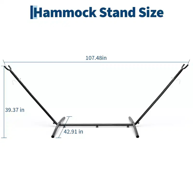Support de hamac 9FT avec sac de transport, en acier robuste et réglable, capacité de 450 livres, noir