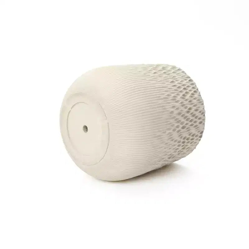 LuxenHome Jardinière ronde antique blanc cassé, texture dégradée foncée à claire, design conique