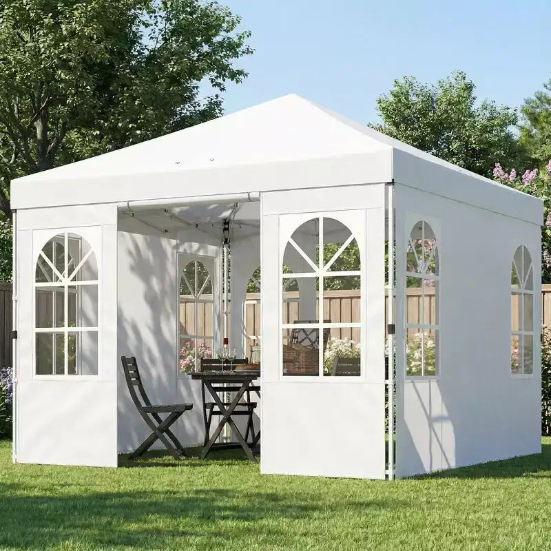 Tonnelle Pop-Up 9,6 x 9,6 pi avec Parois Latérales, Montage Rapide, Abri Instantané Portable Extérieur UPF50+ avec Sacs de Sable