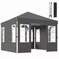 Outsunny 9.6 x 9.6 ft Pop Up Canopy Tent with Sidewalls, One Push Setup, UPF50+ Outdoor Portable Instant Canopy Shelter with Sandbags