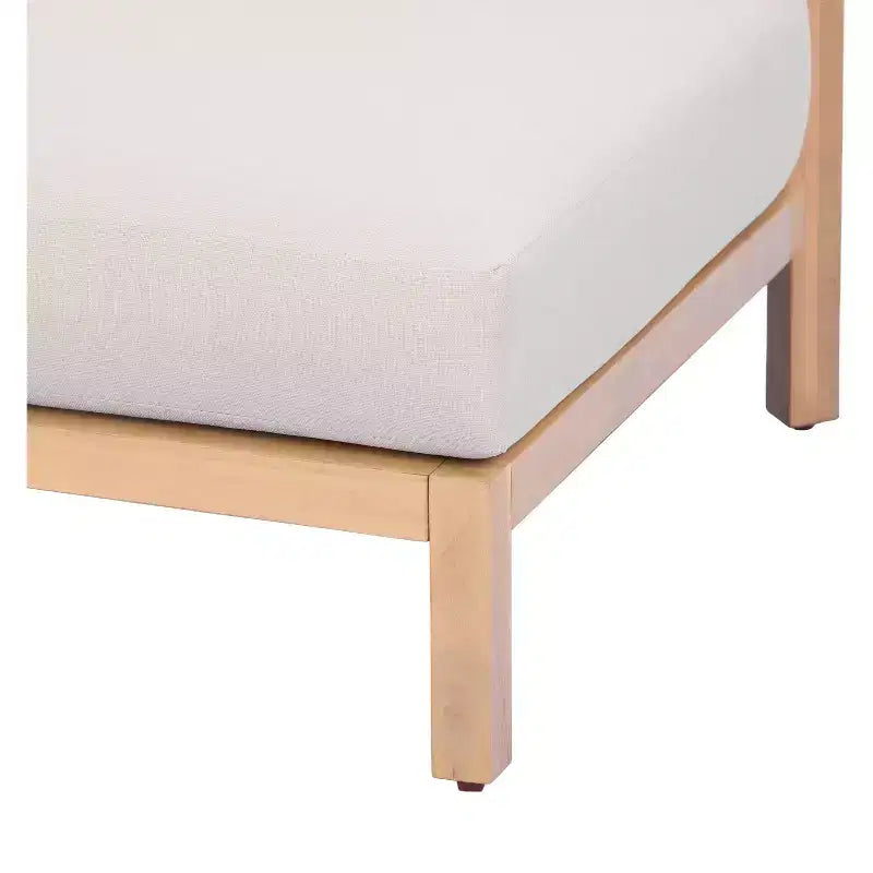 Canapé 3 places moderne en bois d'acacia pour patio avec dossier en corde tressée