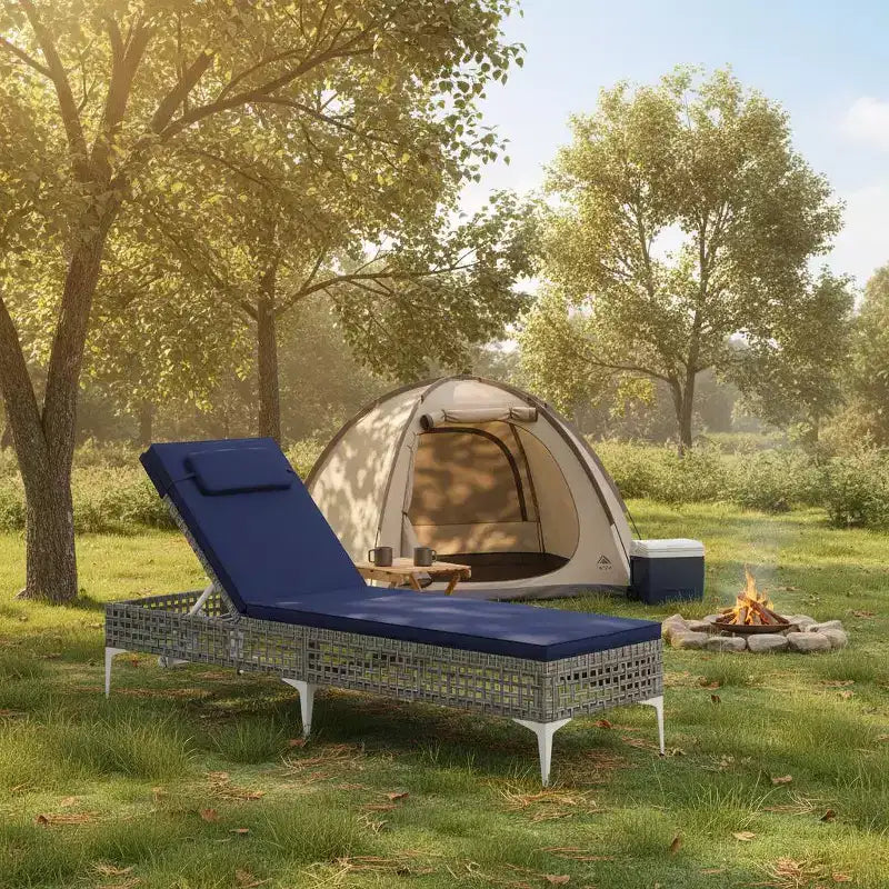 Chaise longue de patio inclinable 1 ou 2 pièces avec dossier réglable à 6 positions et coussin amovible