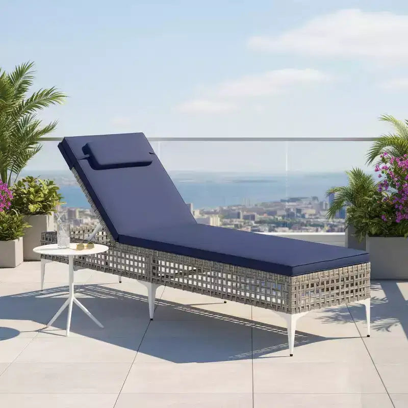 Chaise longue de patio inclinable 1 ou 2 pièces avec dossier réglable à 6 positions et coussin amovible
