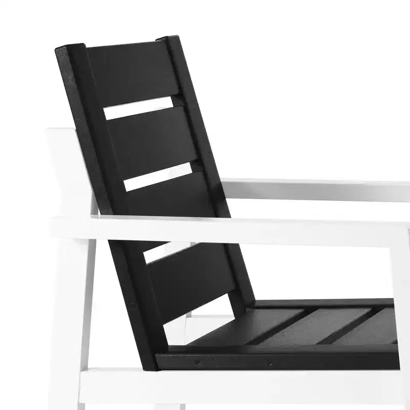 Chaise de salle à manger avec accoudoirs d'extérieur en PEHD