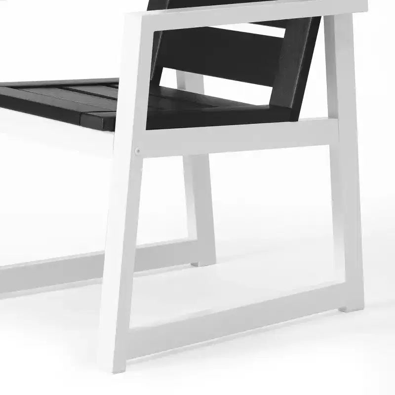 Chaise de salle à manger avec accoudoirs d'extérieur en PEHD