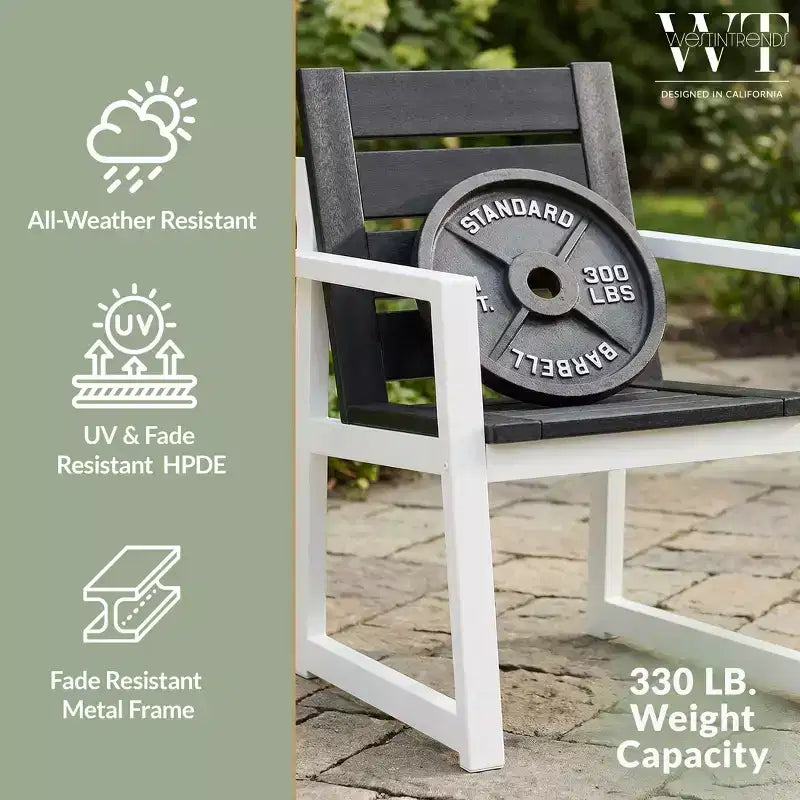 Chaise de salle à manger avec accoudoirs d'extérieur en PEHD