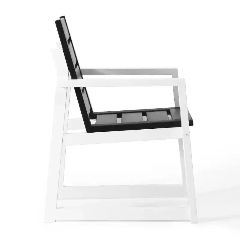 Chaise de salle à manger avec accoudoirs d'extérieur en PEHD