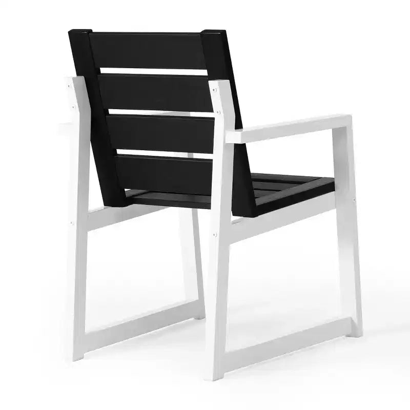 Chaise de salle à manger avec accoudoirs d'extérieur en PEHD