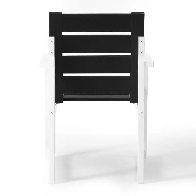 Chaise de salle à manger avec accoudoirs d'extérieur en PEHD