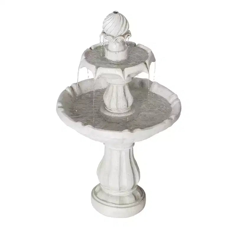 Fontaine d'eau extérieure à 2 niveaux en polyrésine de style transitionnel