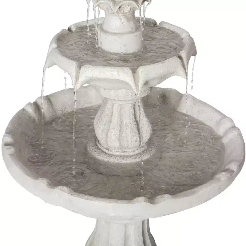 Fontaine d'eau extérieure à 2 niveaux en polyrésine de style transitionnel