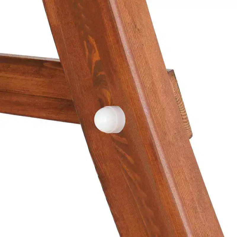 Balançoire de patio en bois pour 3 personnes avec support, couleur teck