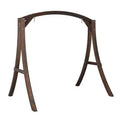 Karl Home 80 in. 3-Person Wood Patio Porch Swing Stand in Tan