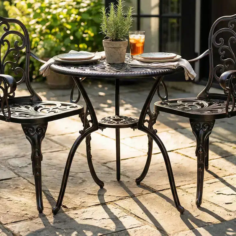 Table de bistro de patio en aluminium de transition