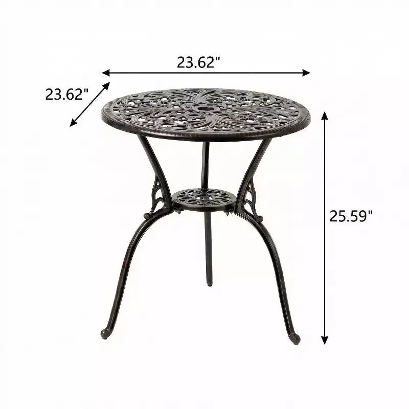 Table de bistro de patio en aluminium de transition