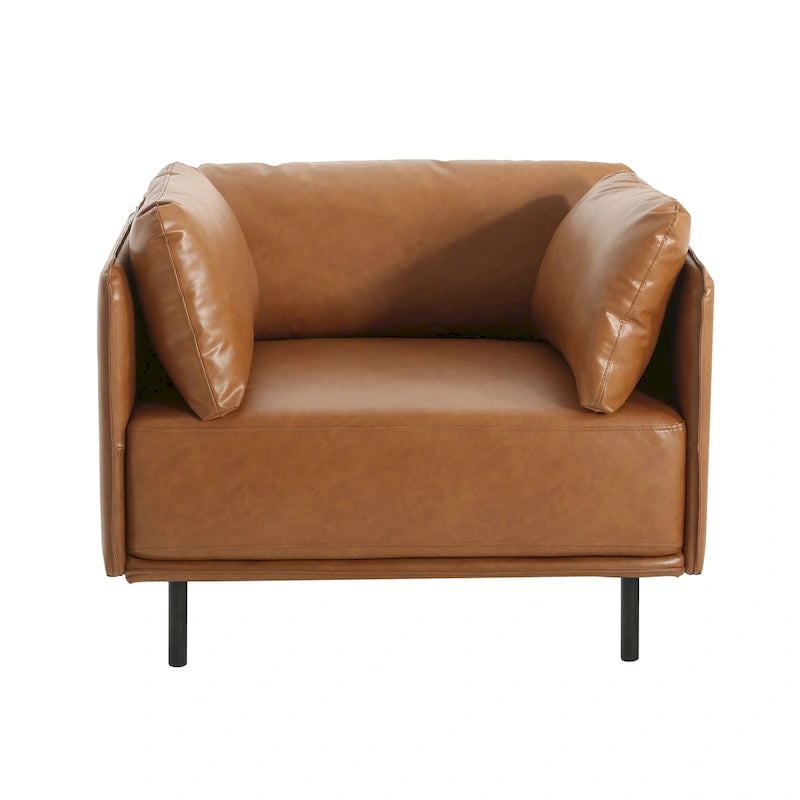Brown 39.17 Accent Chair with Metal Legs