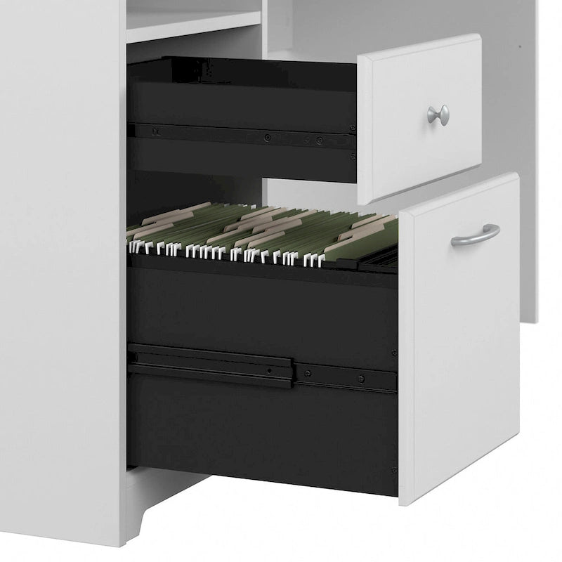 72W L-shaped Computer Desk with Hutch and Drawers by Bush Furniture