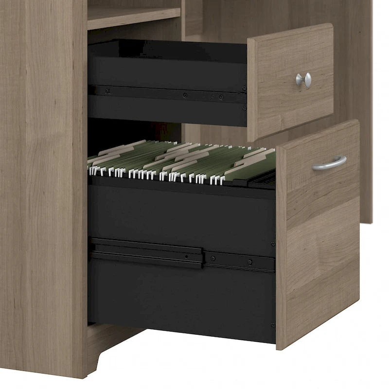 72W L-shaped Computer Desk with Hutch and Drawers by Bush Furniture
