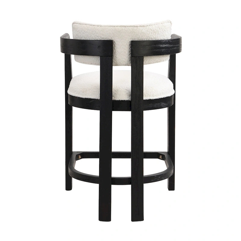 Netia 3-Piece Counter-Height Bar Set with Boucle Upholstered Chairs and Metal Table Base by Christopher Knight Home