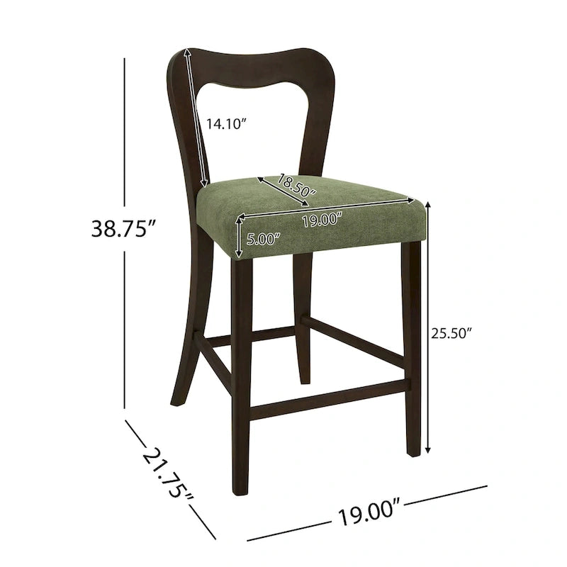 Christopher Knight Home - Counter Stool Set of 2 Without Arms, Fabric