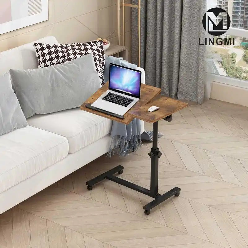 Wheels Height Adjustable Tray Table - 23.6D x 15.9W x 35H