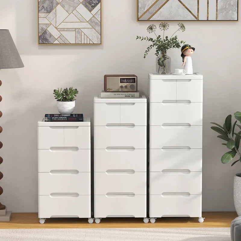 Costway 2 PCS 7-Drawer Plastic Rolling Storage Cart with 4 Universal - See Details