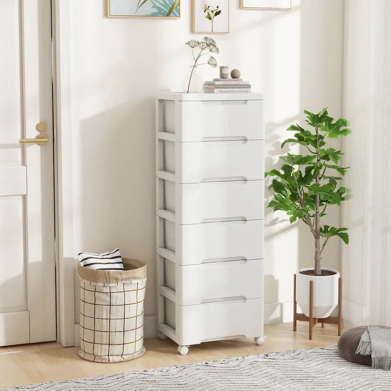 Costway 2 PCS 7-Drawer Plastic Rolling Storage Cart with 4 Universal - See Details