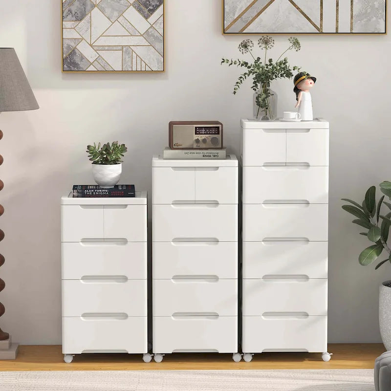 Costway 1 PCS 6-Drawer Plastic Rolling Storage Cart with 4 Universal - See Details