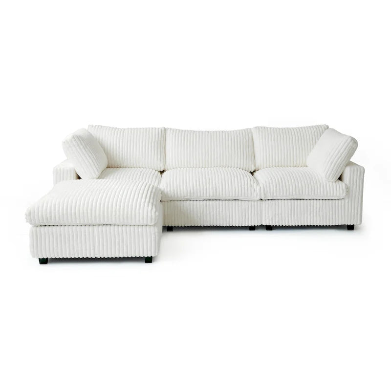 Oversized Deep Plush Cloud Sofa Couch, Modular Sectional Sofa with Ottoman