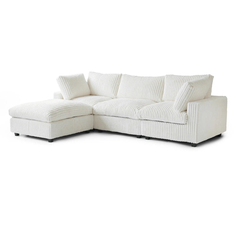 Oversized Deep Plush Cloud Sofa Couch, Modular Sectional Sofa with Ottoman