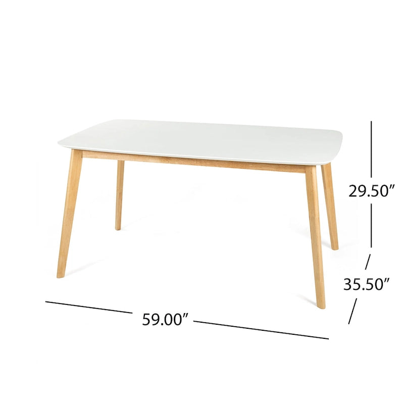 5 Piece Dining Set Wood Kitchen Set with Rectangular Dining Table and 4 Upholstered Chairs for Home Apartment
