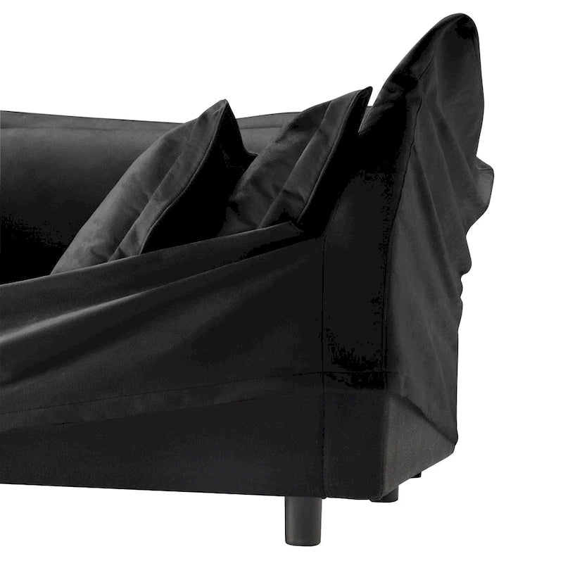 73.2 Chenille Modular 3-Seat Sofa with Removable Washable Covers And Multiple Pillows